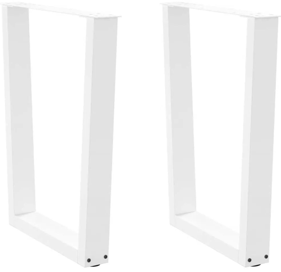 Pernas para mesa de jantar em V, 2 peças, branco, 70x(72-73,3) cm, aço