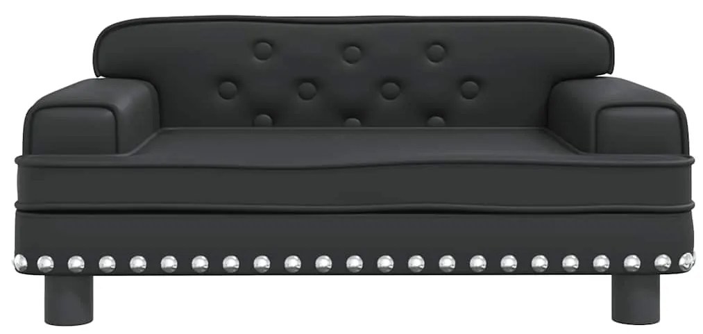 Cama para cães 70x45x30 cm couro artificial preto
