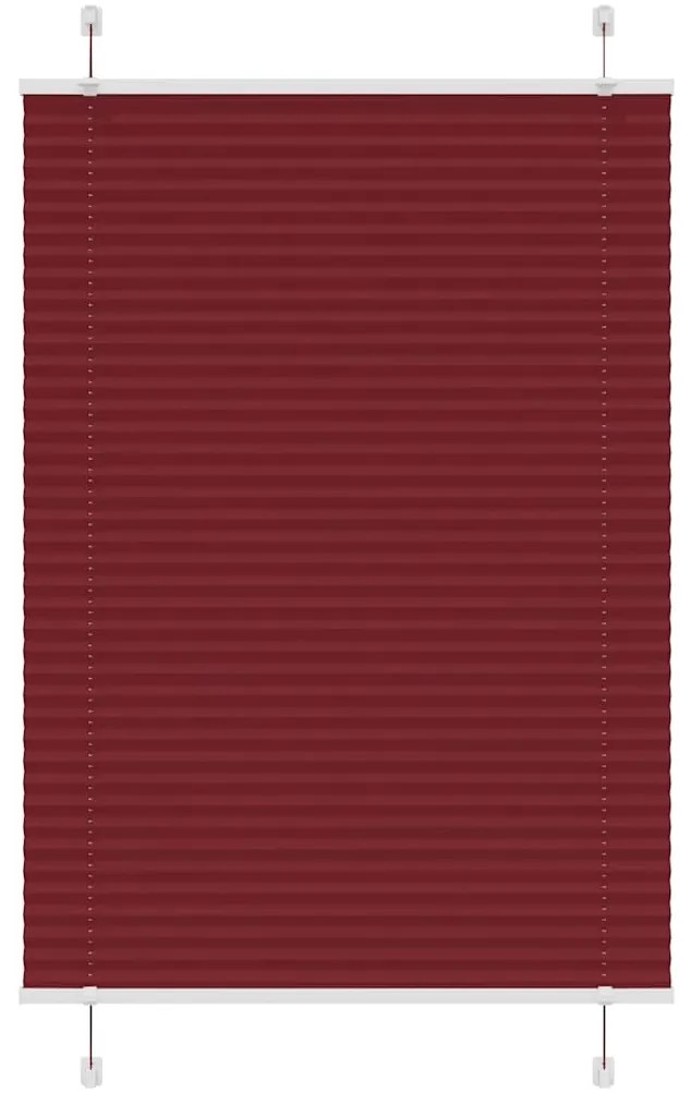 vidaXL Plissado Cego Bordéus Vermelho 95x150 cm Largura Tecido