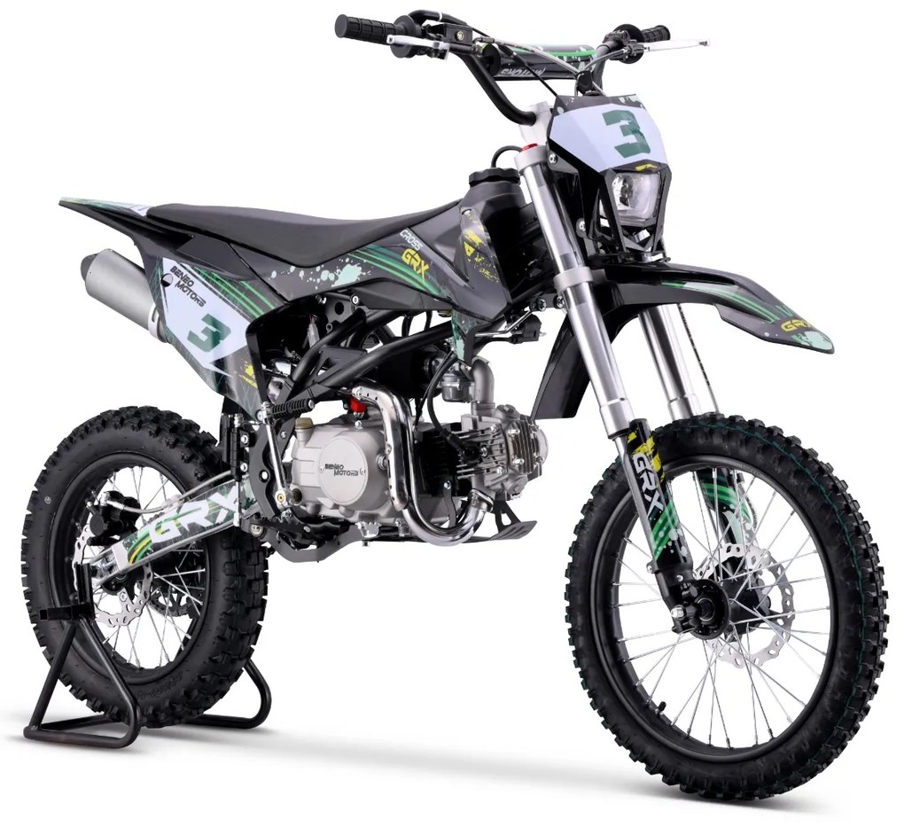 Mota cross Gasolina 125 cc para crianças e adolescentes Motors Cross GRX verde