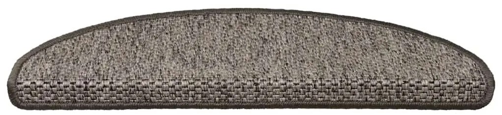 Tapetes escada adesivos aspeto sisal 15 pcs bege/castanho