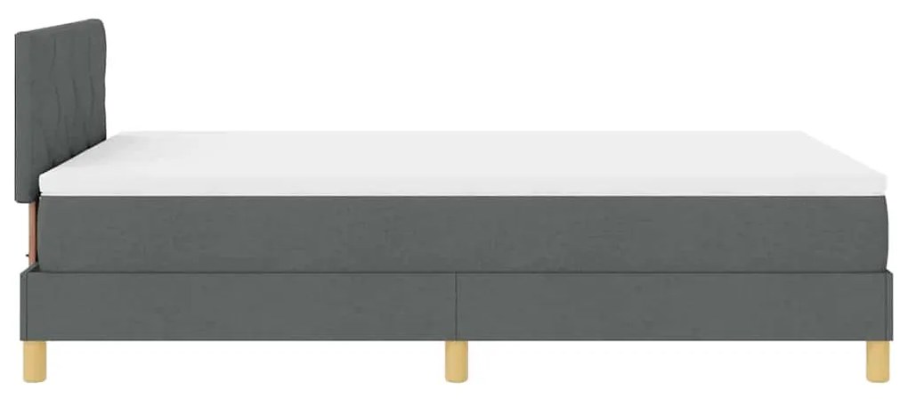 Cama Box com Colchão &amp; LED Cinza Escuro 120x190 cm Tecido