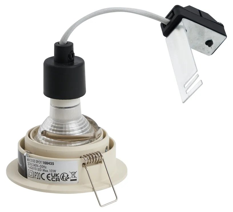 Foco embutido moderno bege GU10 50mm redondo inclinável - Installa