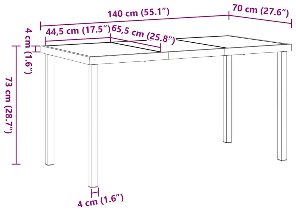 Conjunto de móveis de exterior 5 pcs Cinzento 140 x 70 x 73 cm