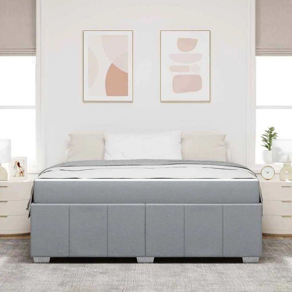 Estrutura da Cama Cinzento-claro 180 x 200 cm tecido