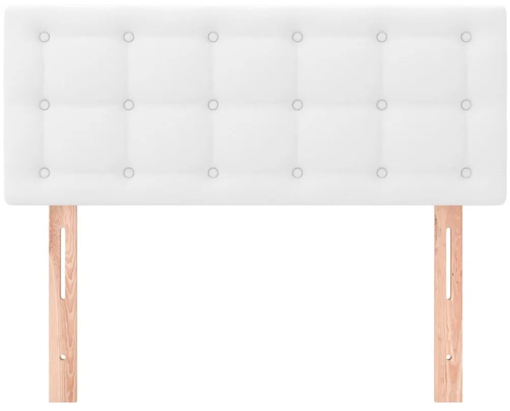 Cabeceira de cama couro artificial 100x5x78/88 cm branco