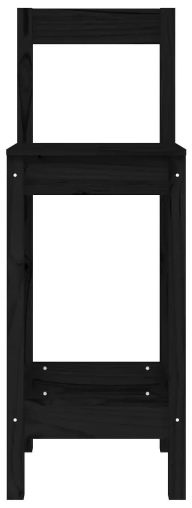Cadeiras de bar 2 pcs 40x41,5x112 cm pinho maciço preto