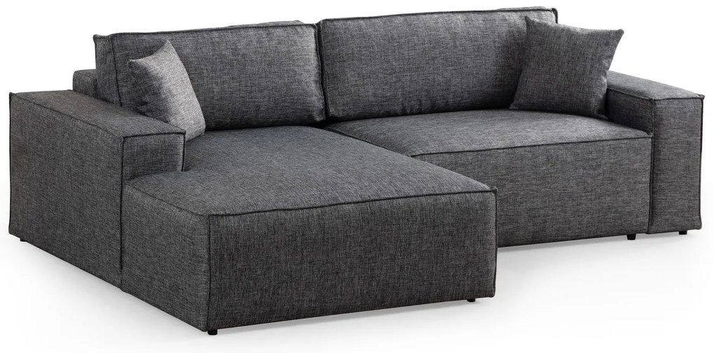 Sofá-Cama de Canto Pırlo – Cinzento Escuro – 260x78x170 cm