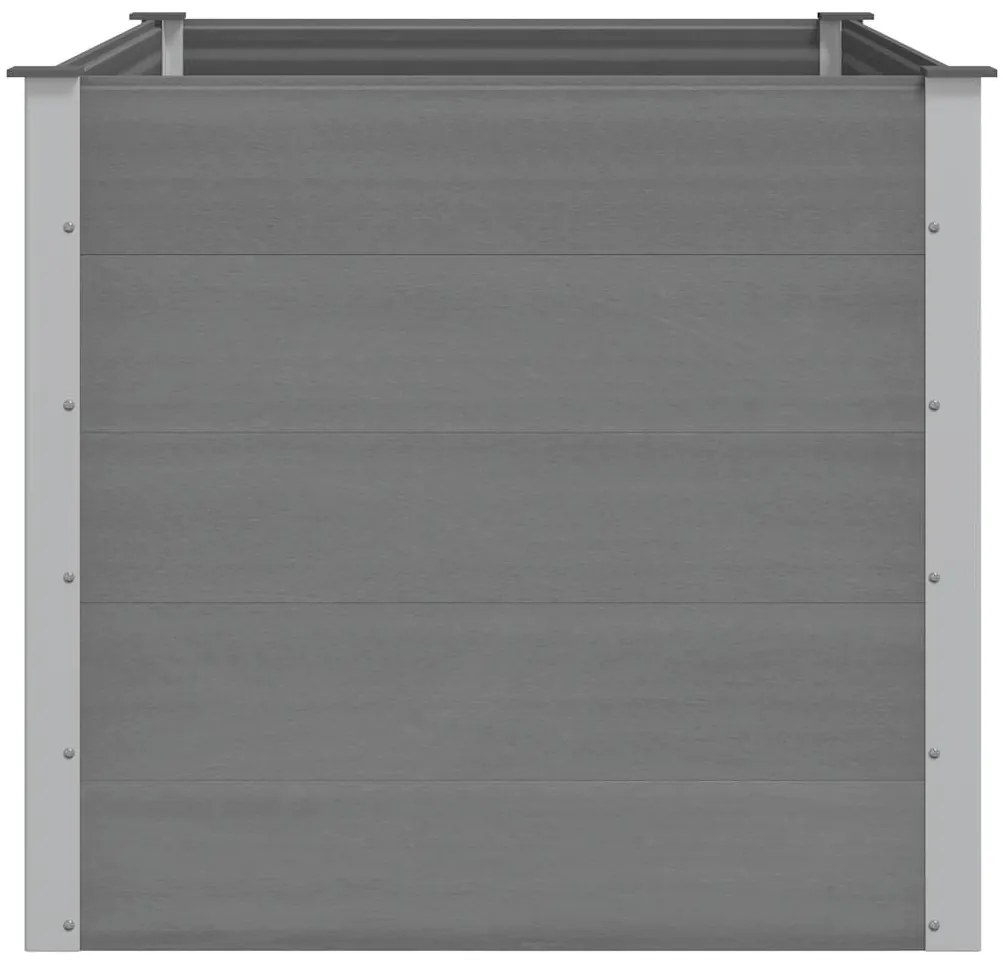 Canteiro elevado para jardim WPC 150x100x91 cm cinzento