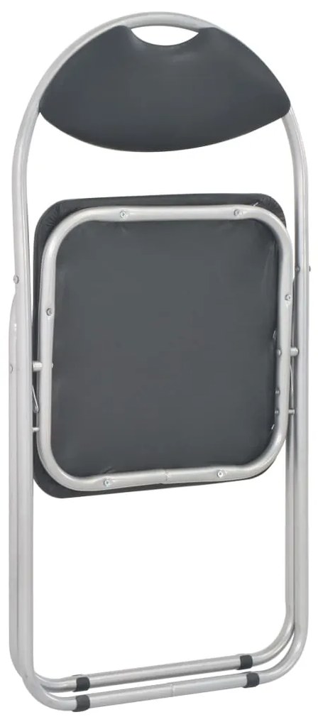 Cadeiras de jantar dobráveis 2 pcs couro artificial preto