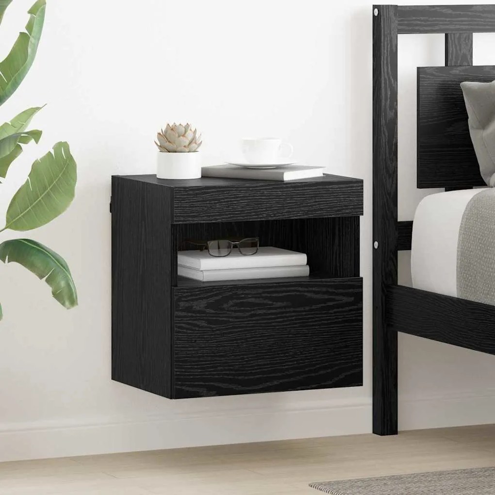vidaXL Gabinetes de TV na Parede 2 pcs Carvalho Preto 40 x 30 x 40 cm