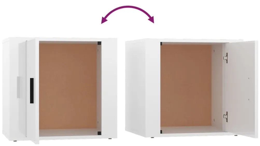 Mesa de cabeceira 50x39x47 cm branco brilhante