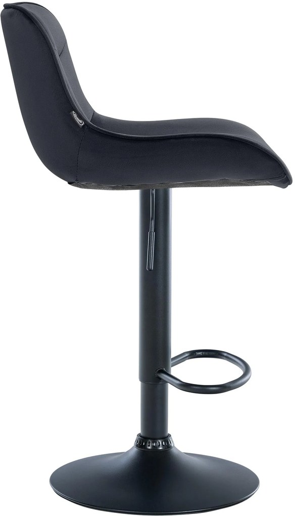 Banco alto em veludo com estrutura preta 85-106 x 49 x 51 cm preto