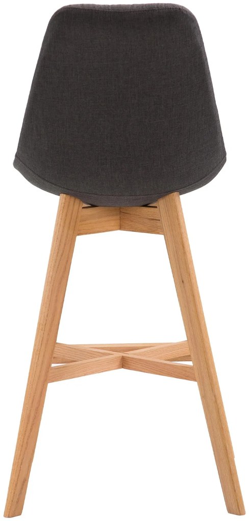 Banco de bar Cannes em tecido e com estrutura de Cor Natural 48 x 112 x 56 cm Cinzento escuro