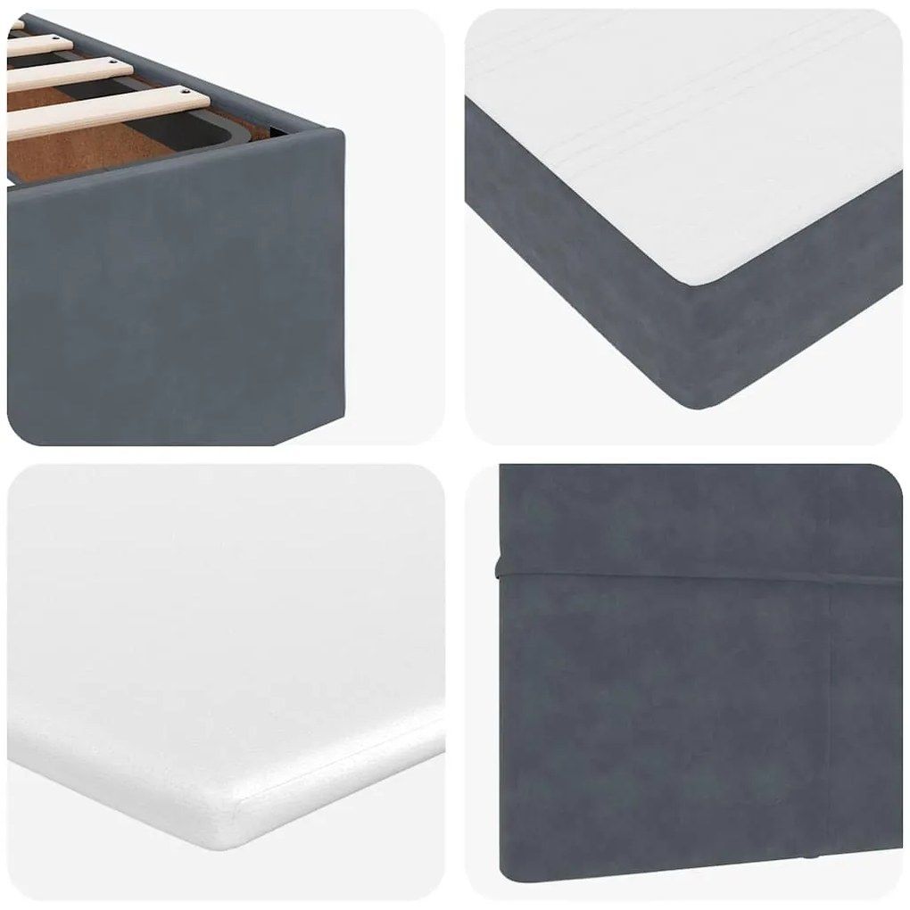 Estrutura de cama otomana com colchão 180x200cm cinzento escuro