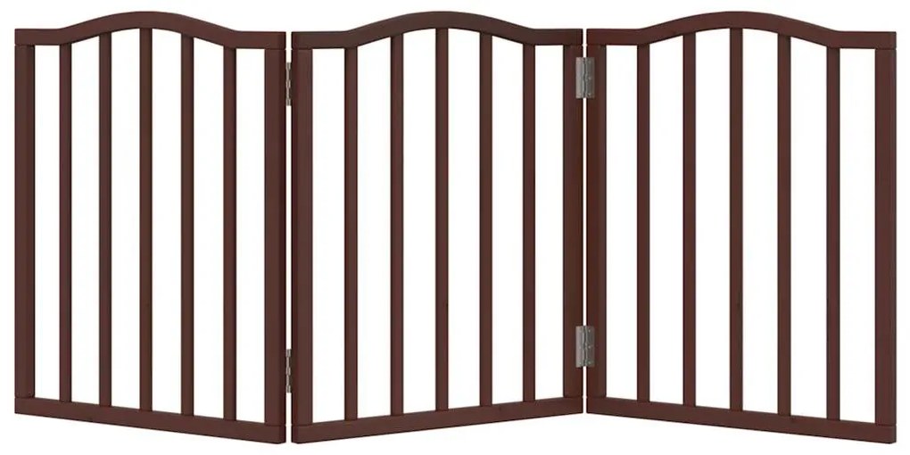 Portão para cães dobrável 3 painéis 150 cm álamo castanho