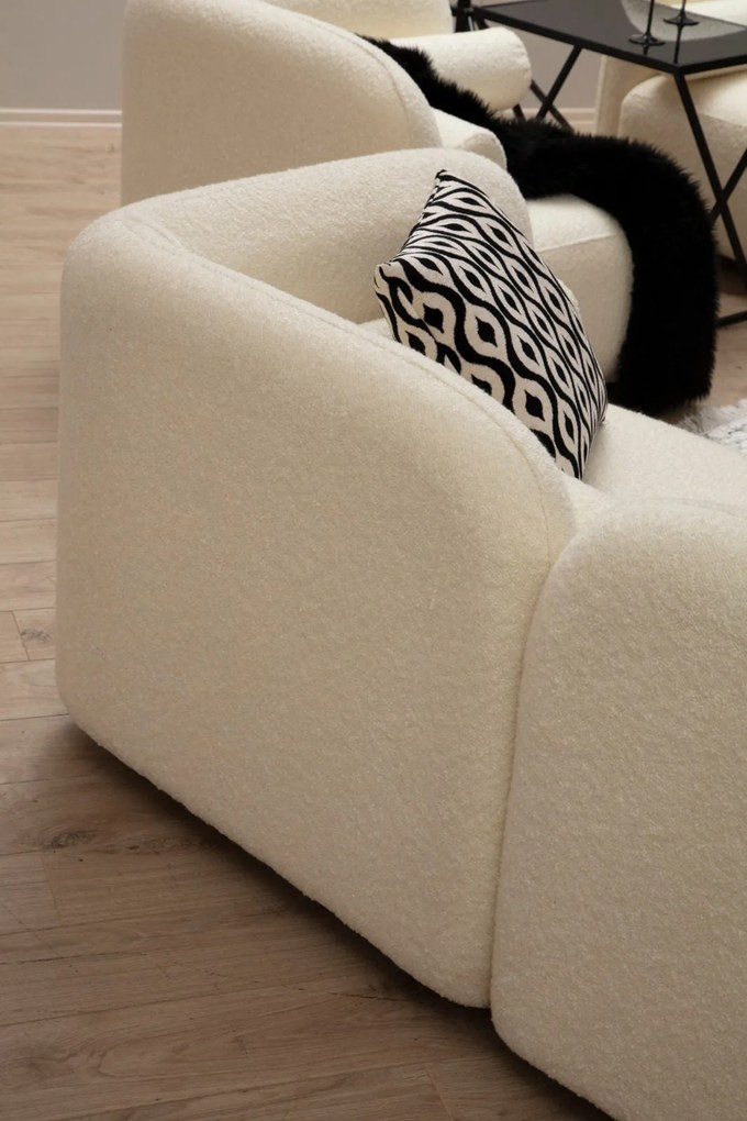 Sofá de 3 Lugares Victoria – Creme – 228x74x90 cm