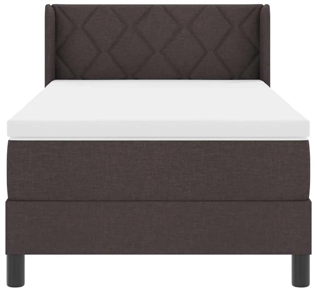 Cama Box Marrom Escuro 90 x 200 cm Tecido e Espuma