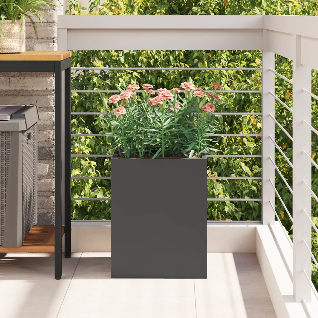Vaso de Jardim Preto 32 x 32 x 40 cm Aço laminado a frio