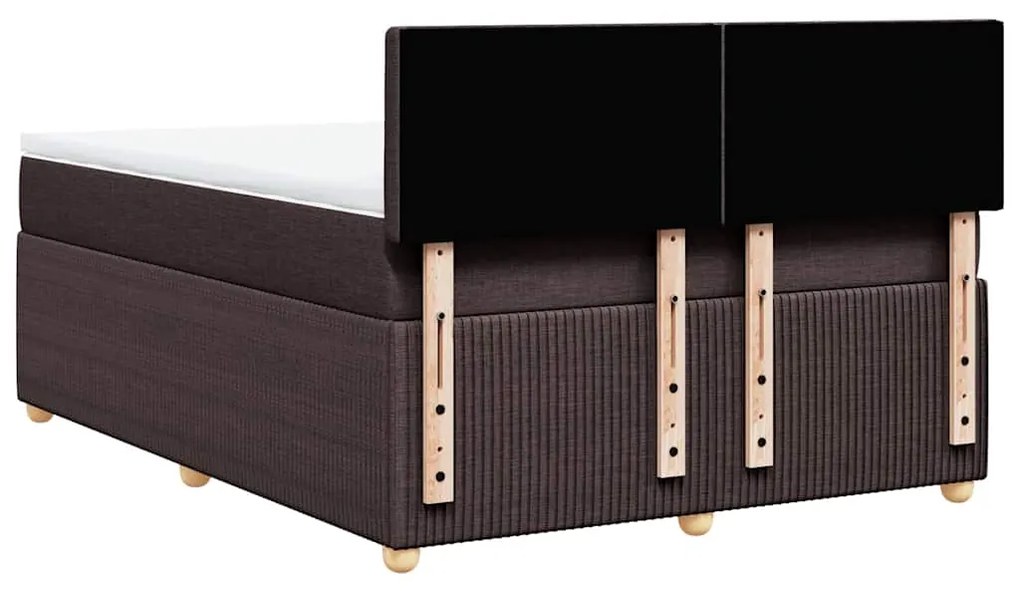 Cama com molas/colchão 140x200 cm tecido castanho-escuro
