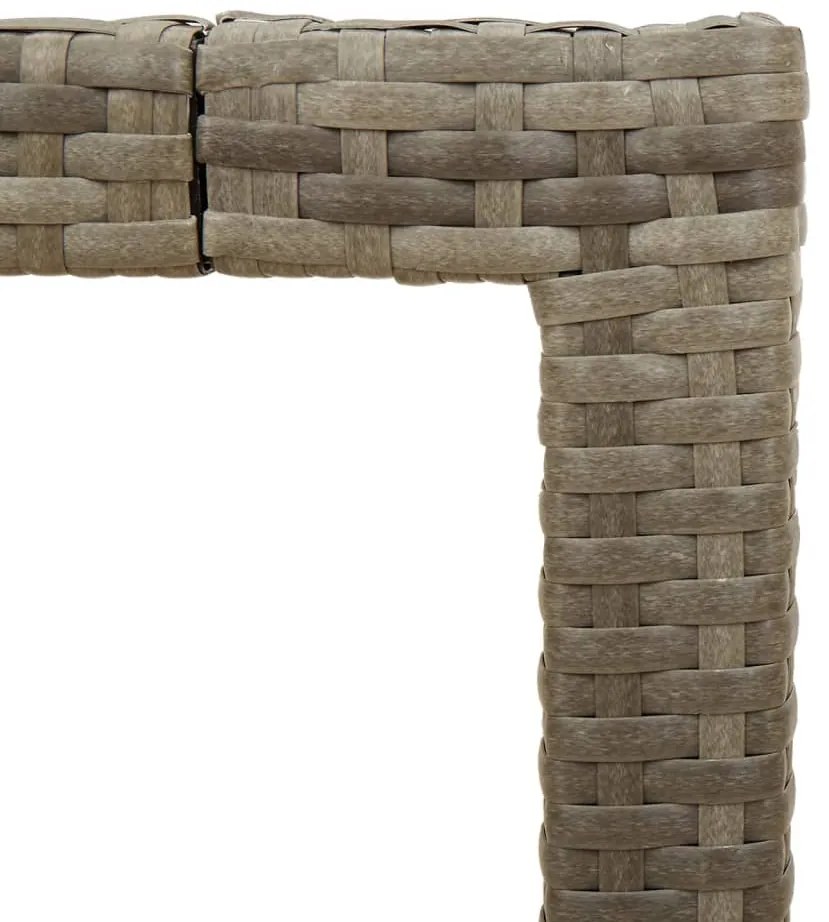 Mesa de jardim com tampo de vidro 150x90x75 cm vime PE cinzento
