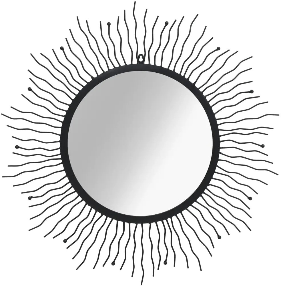 vidaXL Espelho de parede raios de sol 80 cm preto