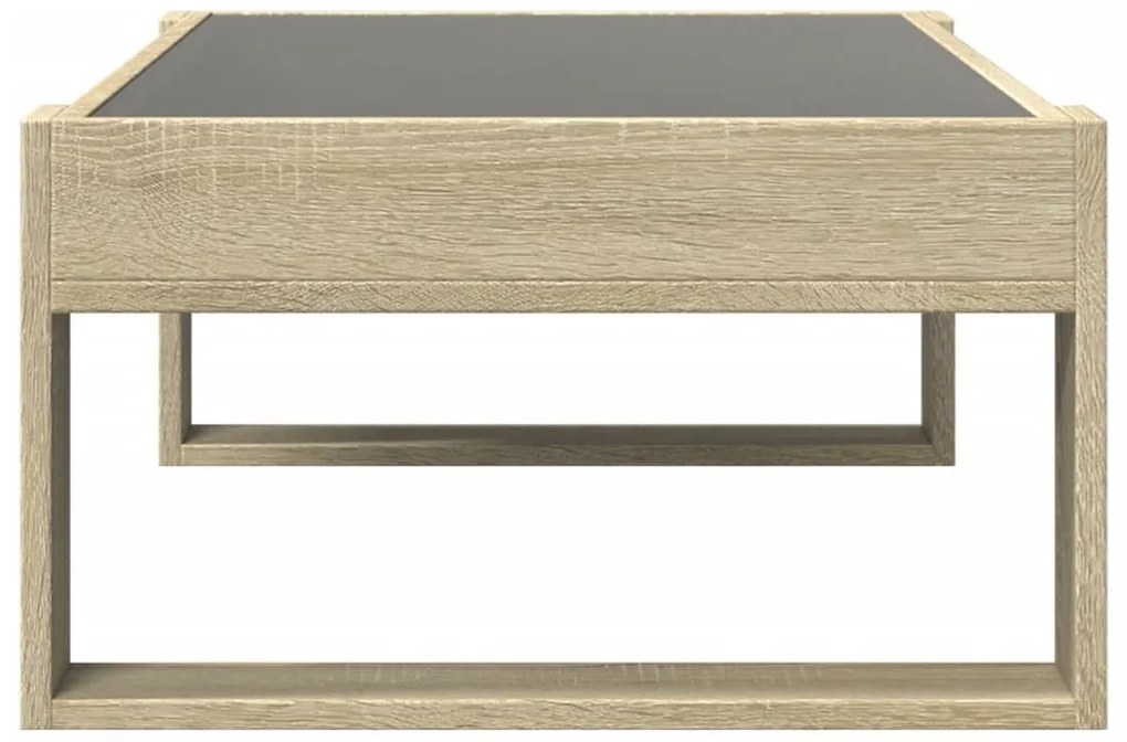 Mesa de centro luzes LED Infinity 90x53x30 cm carvalho sonoma