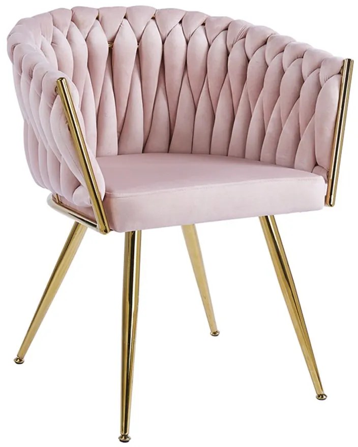 Cadeira Widny Golden Veludo - Rosa