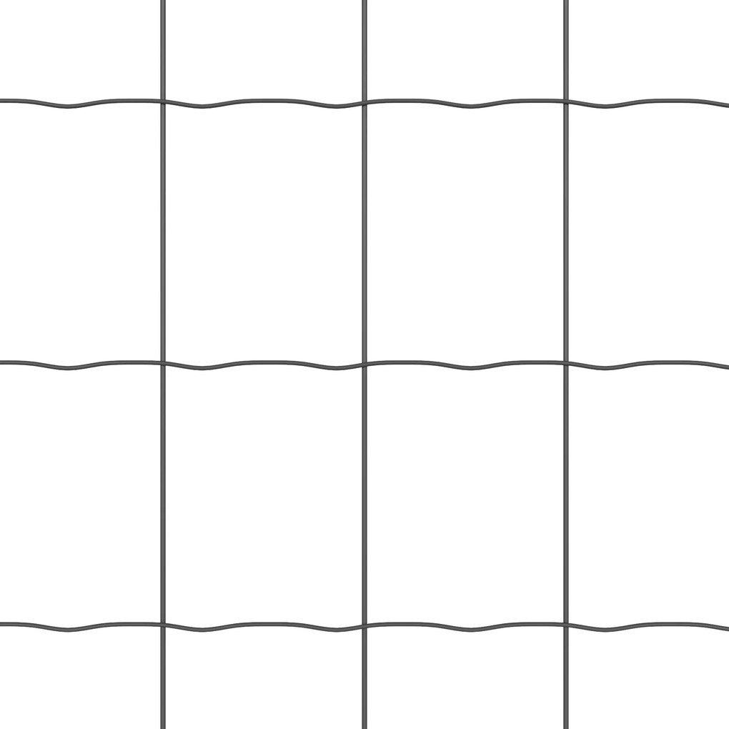 Cerca Euro com 7 Postes de Estaca 1.6x10 m Aço Galvanizado Cinza