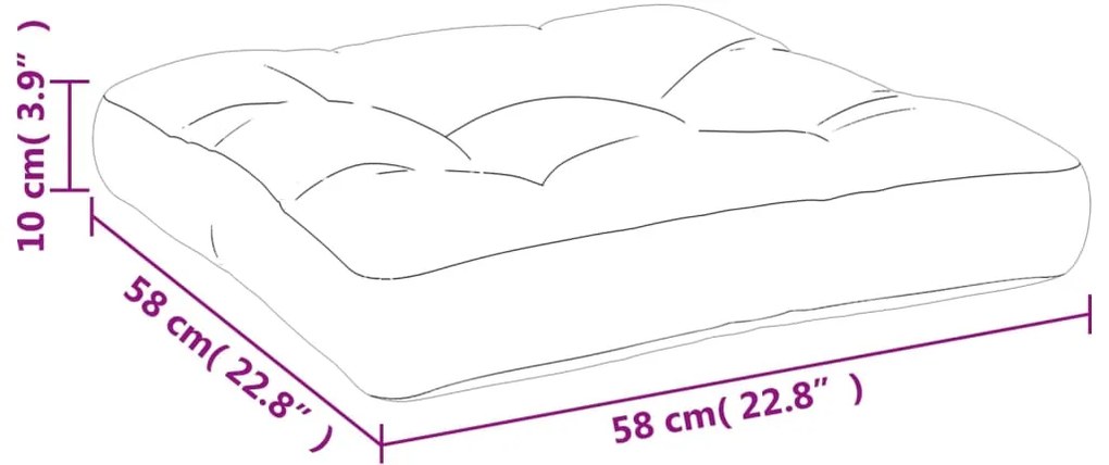 Almofadão para paletes 58x58x10 cm tecido creme