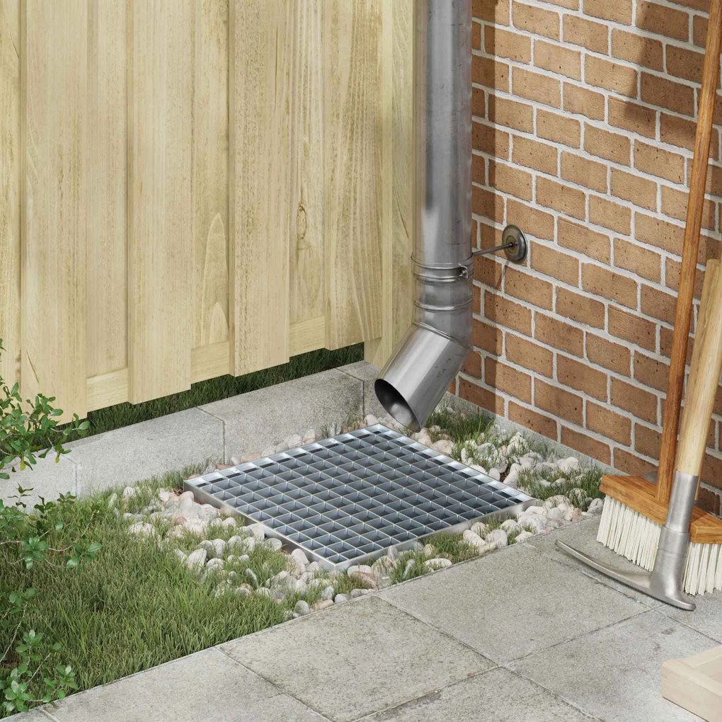 vidaXL Grelha Prateado 40 x 40 x 2 cm Aço Galvanizado a Quente