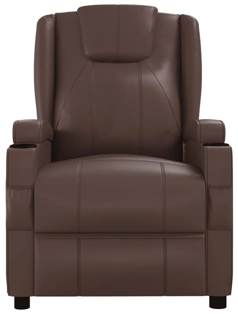 Cadeira de massagens couro artificial castanho