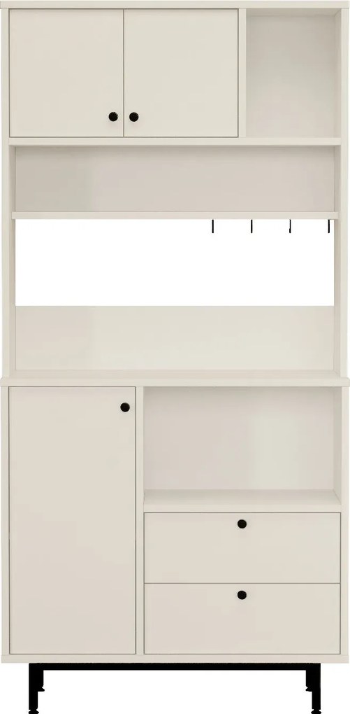 Armário Alto de Cozinha "Toledo" E-1 - Branco - 88x180x35.5cm - Design