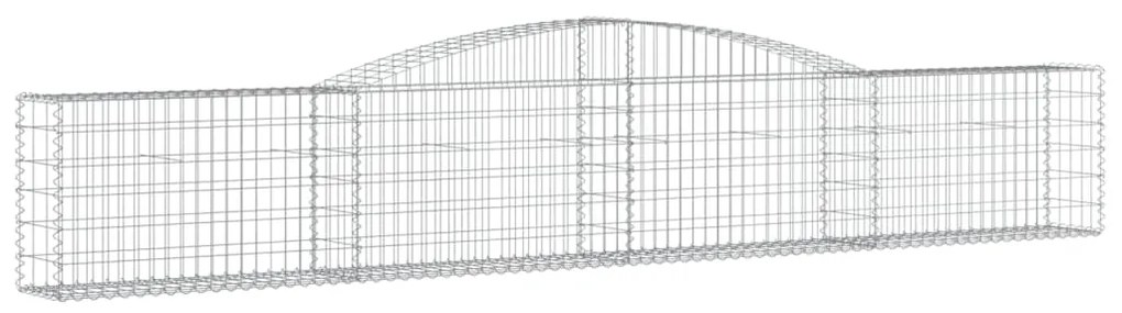 Cestos gabião arqueados 8 pcs 400x30x60/80 cm ferro galvanizado
