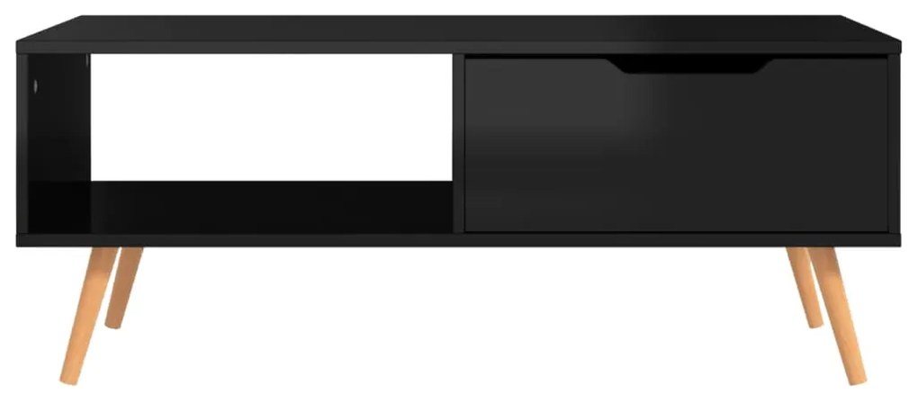 Mesa centro 100x49,5x43cm derivados de madeira preto brilhante