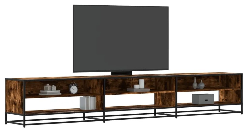 vidaXL Móvel de TV 270x40x46 cm derivados de madeira carvalho fumado