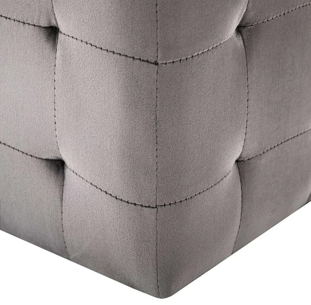 Mesas de cabeceira 2 pcs 30x30x30 cm veludo cinzento