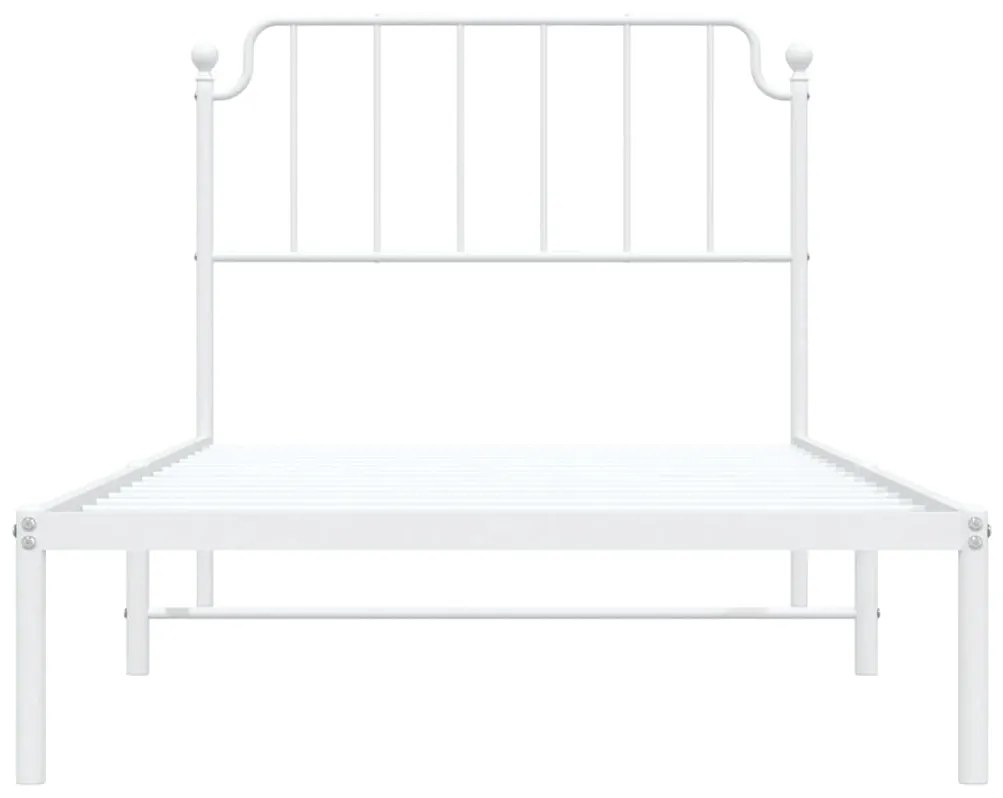 Estrutura de cama com cabeceira 100x200 cm metal branco