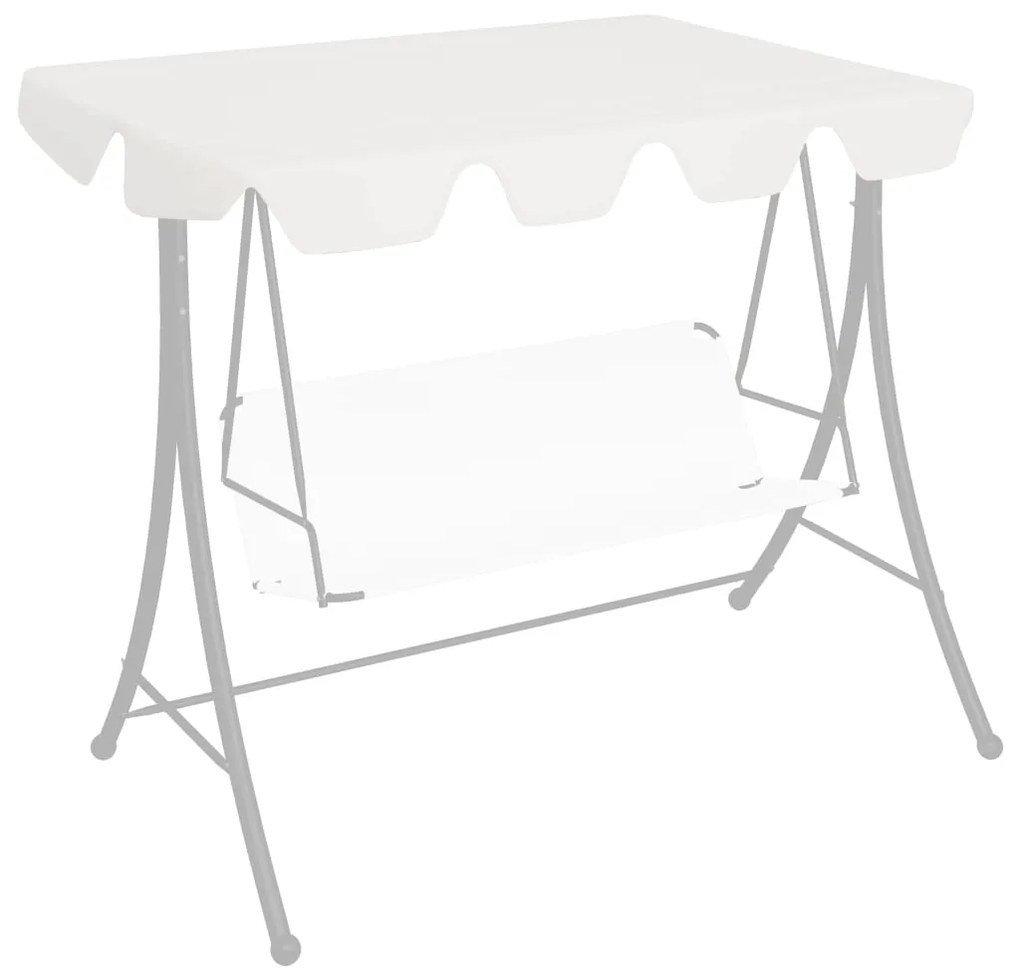 Toldo suplente baloiço jardim 150/130x70/105cm 270g/m² branco