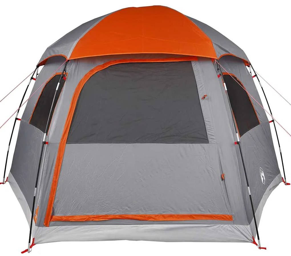 Tenda familiar estilo Igloo 6 pessoas imperm. cinza/laranja