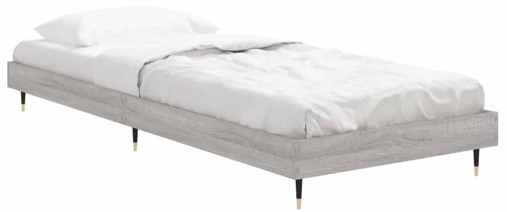 Estrutura cama 75x190 cm derivados de madeira cinzento sonoma