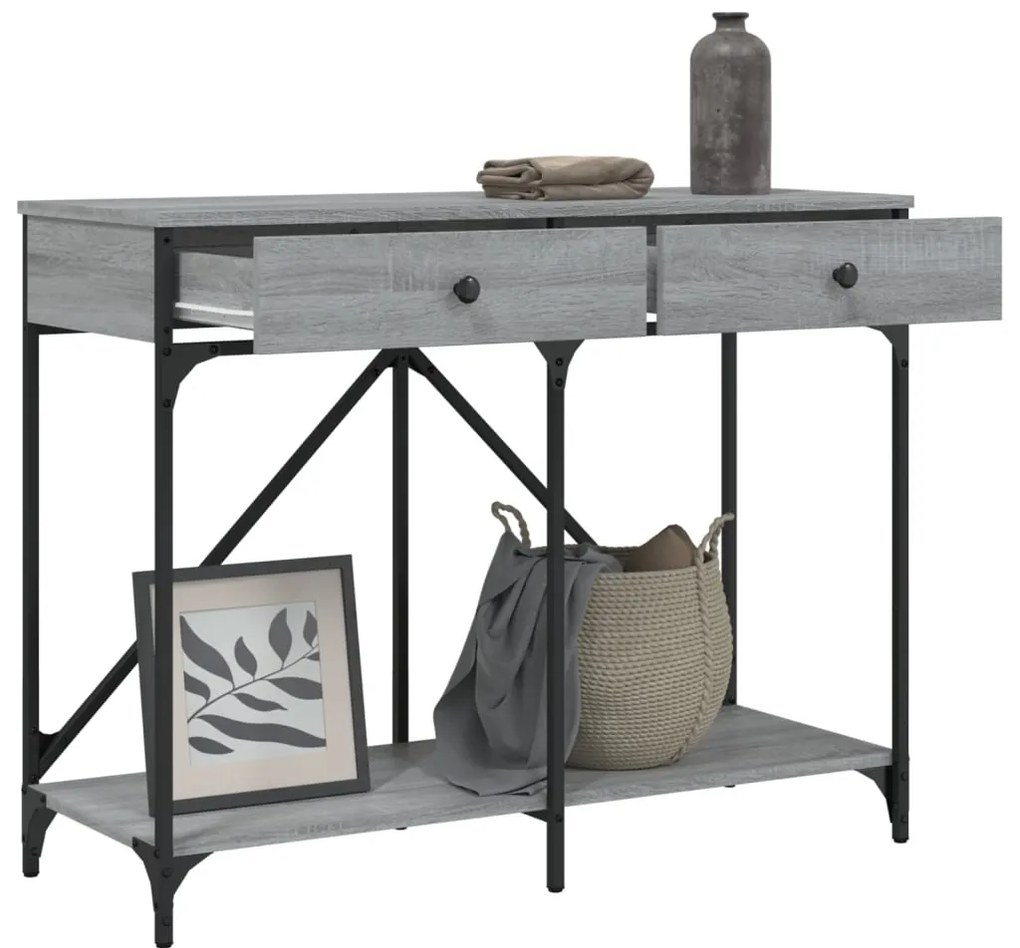 Mesa consola 100x39x78,5 cm derivados madeira cinzento sonoma