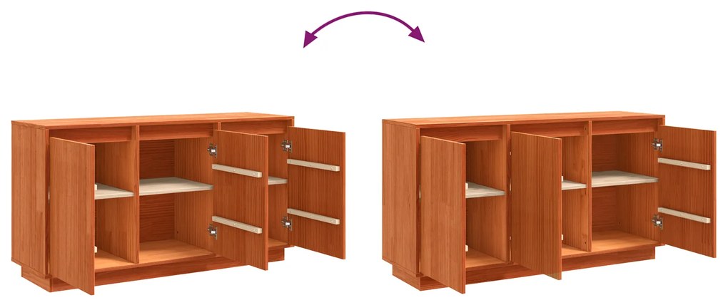 Buffet Castanho 111 x 34 x 60 cm Madeira de pinho maciça