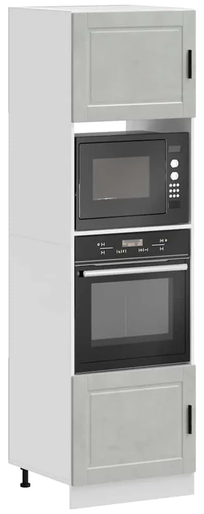 vidaXL Armários forno 2pcs Porto derivados de madeira cinzento cimento