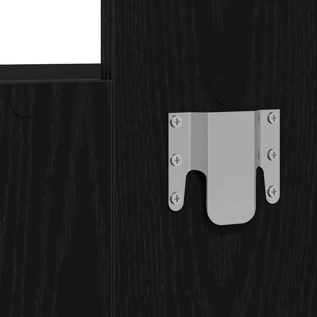 Mesa de Maquilhagem Suspensa Carvalho Preto 83x40x70 cm