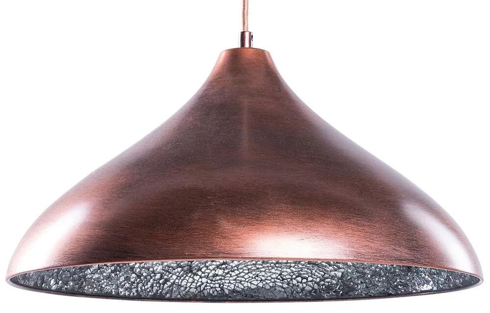 Candeeiro de teto em metal e vidro cor de bronze ISKAR Beliani