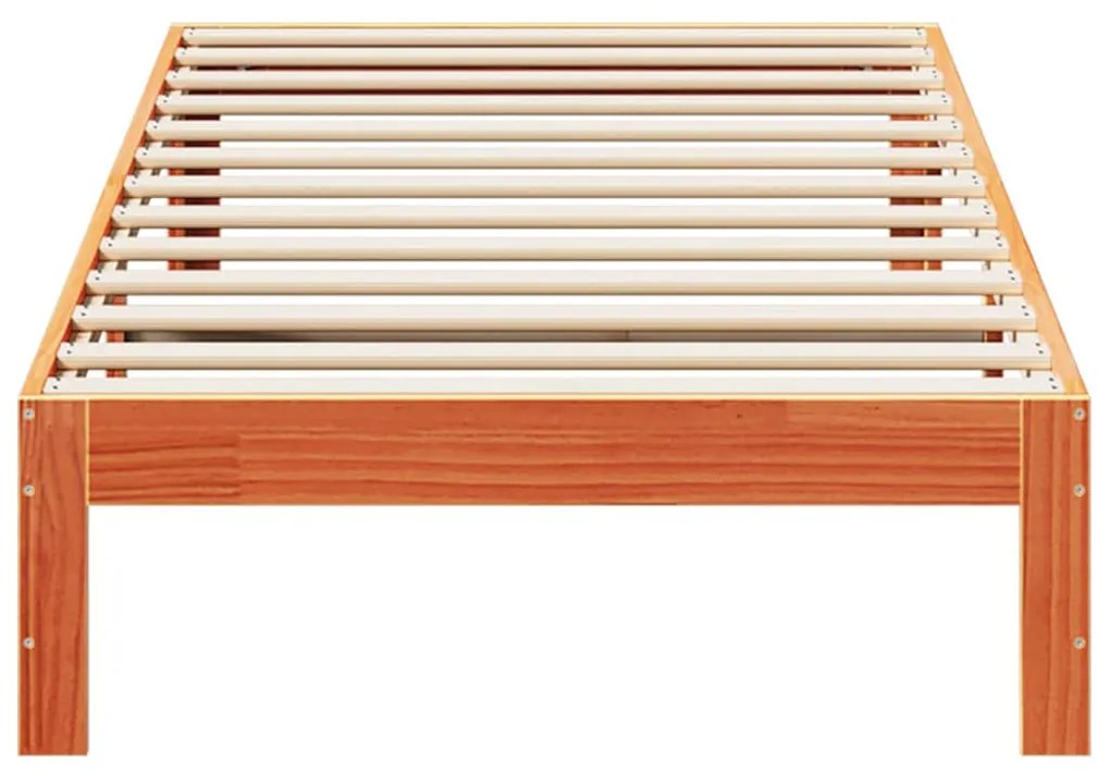 Cama sem colchão 90x200 cm pinho maciço castanho-mel