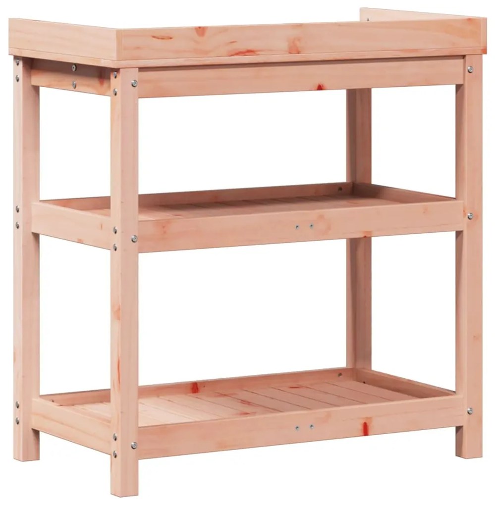 Mesa de jardinagem com prateleiras madeira de douglas maciça