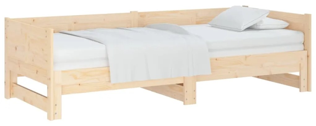 Sofá-cama de puxar 2x(90x200) cm pinho maciço