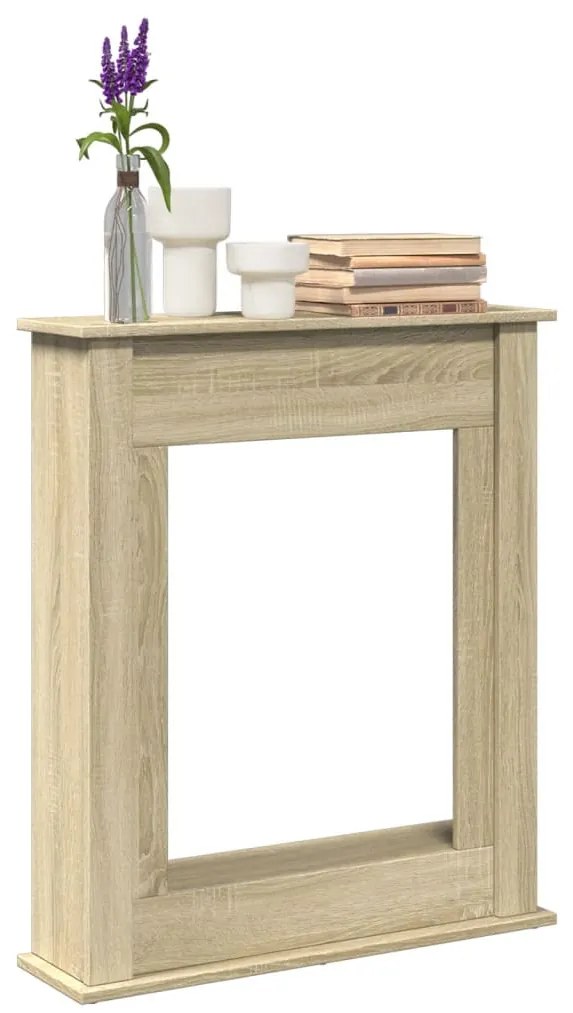 vidaXL Cornija lareira 75x20x87,5 cm derivados madeira carvalho sonoma